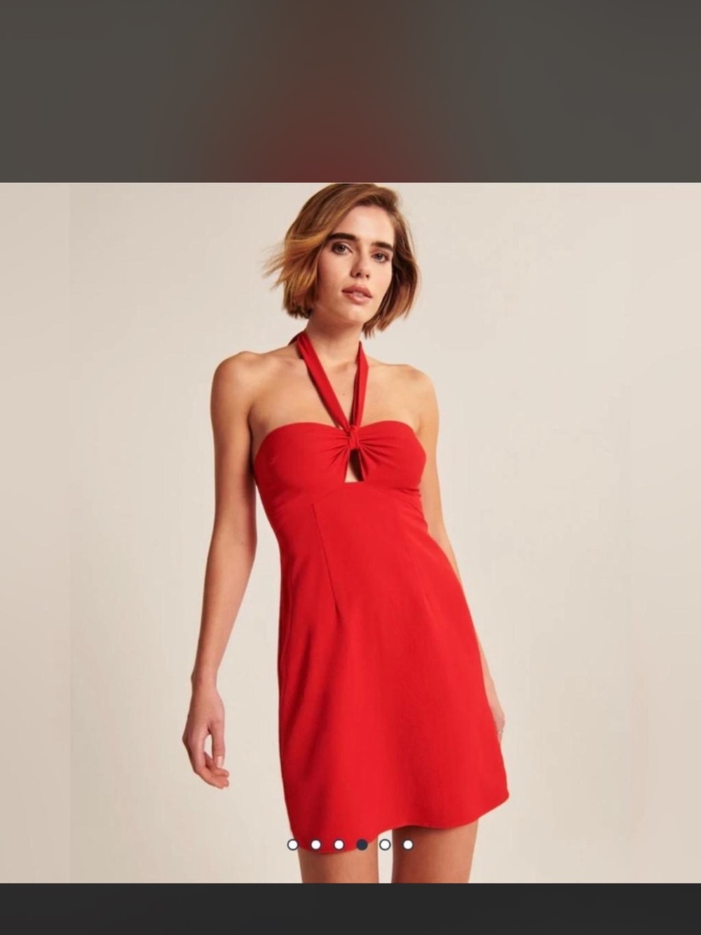 Abercrombie & Fitch Red Strapless Halter Mini Dress